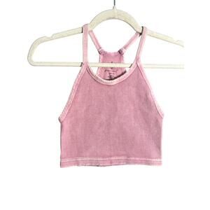 Free People Movement Happiness Runs Ribbed Tank Top Womens Sz XS/S Pink
